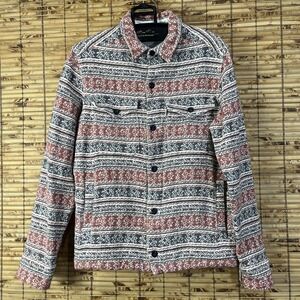 Wellen Huckberry Jacquard Overshirt Shirt Jacket Woven Organic Cotton Men Medium